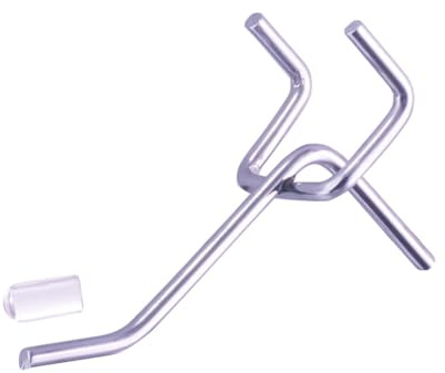 KINOMI Lot de 36 crochets argentés de 5,1 cm pour panneaux perforés de 6,3 mm et 0,3 cm dans les garages, abris de jardin, caves, etc