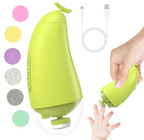 Baby elektrisk nagelfil, elektrisk baby nagelfil, elektrisk nagelsax - säkerhet nagelklippare, USB-uppladdningsbar precision nagelklippare för tjocka naglar