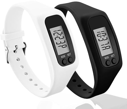2 PCS Step Counter Watch for Women & Men,Pedometer Watch Waterproof,Step Tracker with Time Display,Pedometer,Fitness Tracker Watch Multiple Sports Modes，Distance Calculation