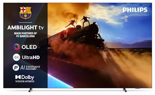Philips Ambilight 65OLED760 4K OLED Smart TV - 65 Zoll Display mit P5 AI Perfect Picture Engine Ultra HD, Titan OS, Dolby Vision und Atmos Sound - Funktioniert mit Alexa und Google Sprachassistent