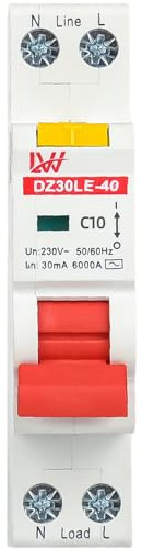 Sorlpv FI/LS Schalter RCBO C10A 30mA 230V, 1P Fehlerstromschutzschalter 6kA, DIN Schienen Montage, RCD Mehrfachschutz Leitungsschutzschalter- Kurve C