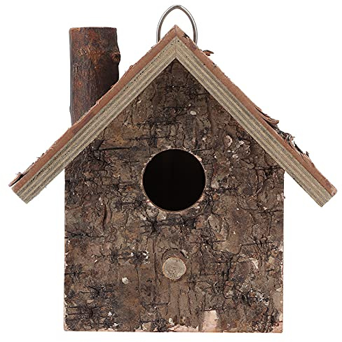 Aramox Casa de Pájaros Colgantes Casa de Madera para la Caja de Pájaros para la Caja de Anidación Exterior con Elegante Color de Descanso Tibio para Gorrión de Chorro