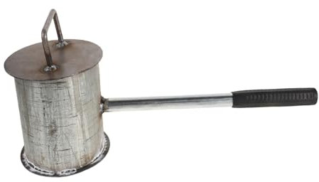 Outanaya Steel Fire Extinguisher Pot for Bbq and Outdoor Campfire Use, Thickened Carbon Extinguishing Bucket Lid, Diameter 12cm Height 14cm, Portable Emergency Fire Safety Urn