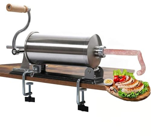 FHRKA Insaccatrice - Insaccatrice Manuale in Acciaio Inox per Uso Domestico o Commerciale - Macchina per Salsicce dal Design Orizzontale