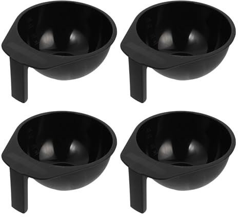 NUOBESTY Set da 4 Ciotole per Tinta Chioma in Plastica Ciotole per Miscelazione Colori Manico Robuste e Riutilizzabili per Uso Salone e Tintura Domestica
