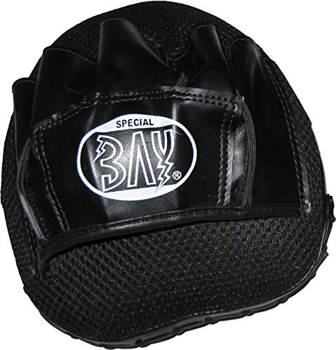 BAY® LEDER-PU 1x SINGLE DRIVE Pratze, Handpratze, vorgekrümmt, 1 Stück, schwarz, Pratzen, krumm, je Stück, Schlagpolster Herren Lady Frauen Damen Mädchen Kinder Schlagkissen Trainerpratzen Schlagpratzen Schlagmitts Mitt Mitts Coachingpratzen Kickboxen Karate Taekwondo Muay Thai Thaiboxen MMA Tae Kwon Do Handschlagpolster gekrümmt Boxen Boxtraining Boxsport
