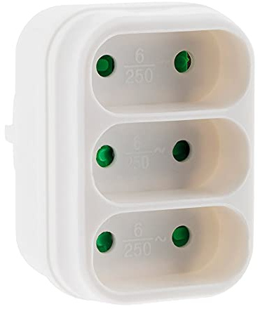 Multiprise Triplite de façade 6A - Blanc - Zenitech