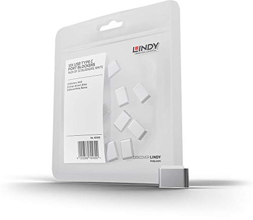 LINDY 40439 USB Typ C Port Schloss, weiß, 10 Stück