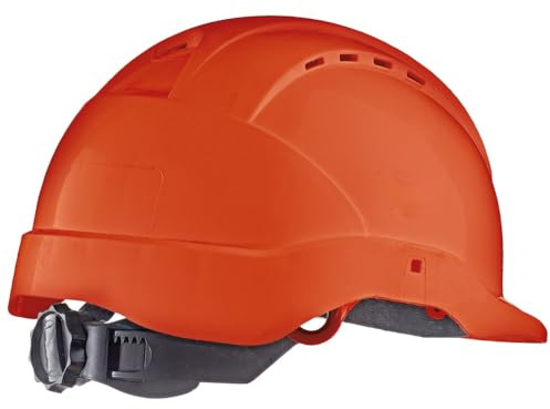 Tector Industrie Schutzhelm nach EN397, mit 6 Punkt Textilriemen und Drehverschluss (orange)