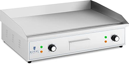 Royal Catering Piastra elettrica professionale 727 x 420 mm 2 4 400 W Da appoggiare Piastra di cottura per ristorante Commerciale per barbecue, snack bar, Esterno