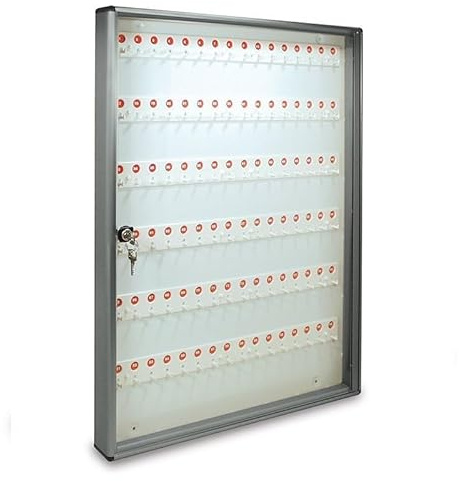 ALUBOX Bacheca Portachiavi Da Parete In Alluminio 30X5X14 Cm Porta Chiavi Da Muro Per Casa Per Interno O Esterno Protetto Made In Italy Cassetta Appendi Chiavi A Muro Con 96 Ganci Numerati