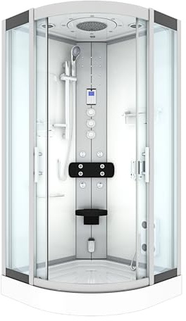 AcquaVapore Dampfdusche Duschtempel Sauna Dusche Duschkabine D46-10T3-EC 90x90 cm mit 2K Scheiben Versiegelung