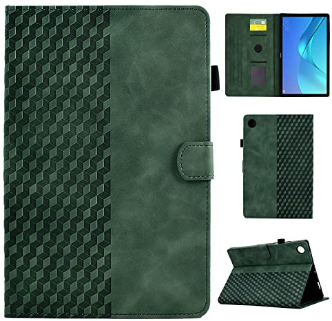 CASAFUNY Fodral för Huawei MediaPad M5 / M5 Pro 10,8 tum 2018, PU Läder Tablettskydd Multi-Vinkel Ställningsfodral för Huawei Mediapad M5 10 / M5 10 Pro Tablett, Grön
