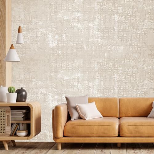 Anttyscar Industrial Textured Concrete Effect Cement Beige Wallpaper Shabby Chic Ceiling Paper Removable Natural Stone Non-Woven Wallpaper for Bedroom Living Room Hallway Ceiling Paper