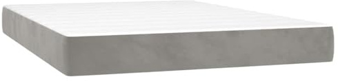 vidaXL Materasso a Molle Insacchettate Rigidità Media Grigio Chiaro 140x210x20 cm in Velluto, Materasso, Materasso da Letto, Materasso da Letto con Cerniera
