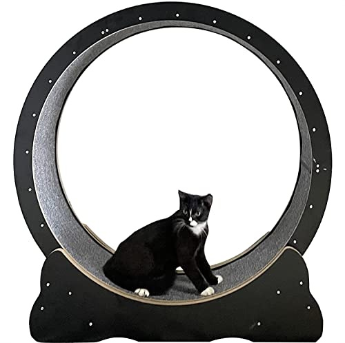 Rueda de Ejercicio para Gatos, Juguetes for Gatos, Rodillo for Mascotas, Estructura de Escalada Deportiva, Suministros for pequeñas y Medianas, Ejercicio en Interiores(Black,XL)
