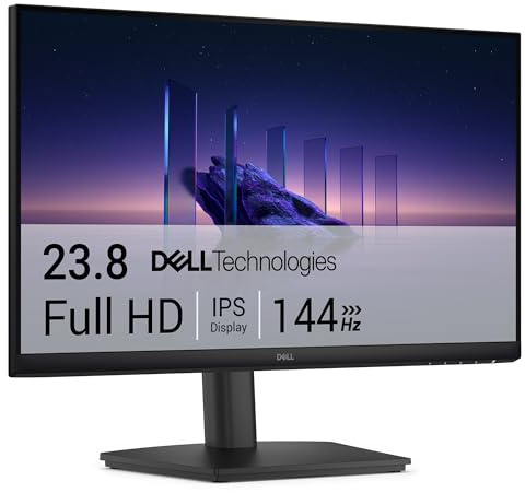 Dell 24 Monitor - SE2426HS, Full HD (1920x1080), 144Hz, IPS, 1ms MPRT, AMD FreeSync, Regolabile in Altezza, VESA (100x100mm), 2 HDMI, 3 Anni di Garanzia, Nero