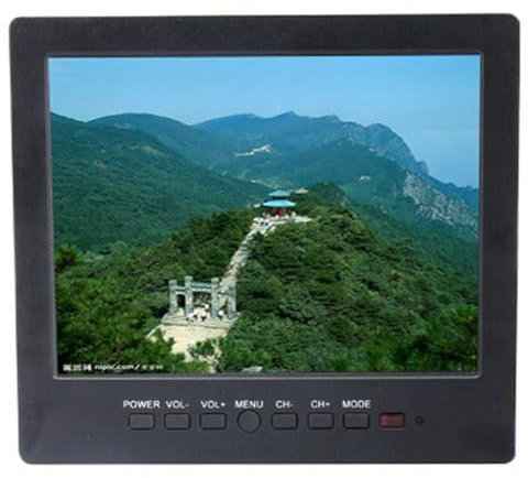 BW 8 inch LCD Color CCTV Monitor with VGA BNC AV Port and Speaker HD 1024 * 768 Resolution