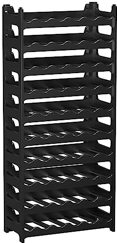 ARTECSIS Weinregal stapelbar Kunststoff für 60 Flaschen, stabiles Flaschenregal in Gastronomie-Qualität, modular erweiterbar, Schwarz