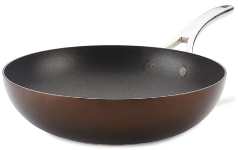 Anolon Nouvelle Wok-Pfanne, Kupfer, harteloxiert, antihaftbeschichtet, 30,5 cm, Sable Brown