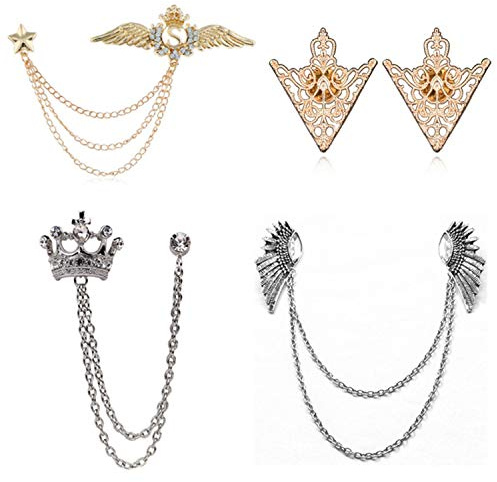 PPX 4 Pièces Diamants Broche Étoiles En Alliage Broche Bijoux Cadeaux Utiles Et Pratiques,avec Boite