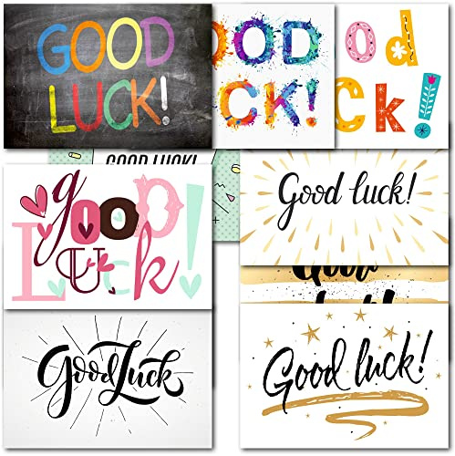 doodlecards Pack 10 Mixed Good Luck Cards with Envelopes. Multipack Good Luck in Exams New Job School College. Blank Inside. Printed in UK, 100% Recyclable.