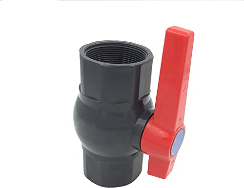 Vanne à bille en PVC - Valve d'alimentation en eau compacte - Filetage femelle - Valve à bille bidirectionnelle pour contrôle et arrêt du débit (DN15 Φ20 mm)