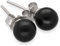 Schwarzer Turmalin / Schörl Ohrstecker | Edelstein Ohrringe | Kugel/Perle 6 mm Durchmesser | 925er Silber