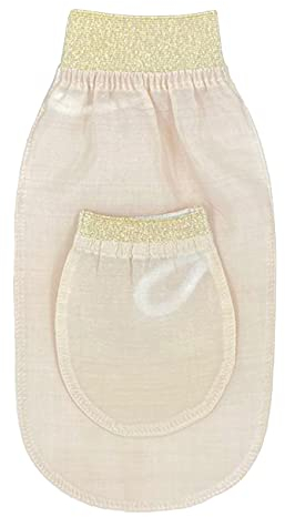Feel Fine Türkisches Peelinghandschuh-Set – 100% Rohseiden Hammam Kese für Männer & Frauen | Handgefertigter Türkischer Peeling-Schrubber für Dusche, Bad & Sauna (Gold)