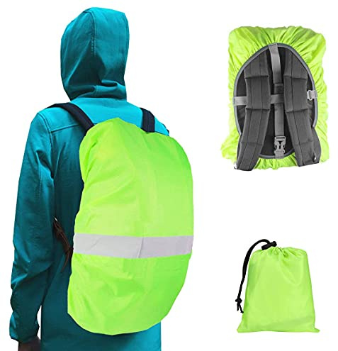 JAHEMU Funda para Mochila Impermeable Cubierta de Mochila Reflectante Funda de Mochila para la Lluvia Cubre Mochila para Caminar al Aire Libre, Camping, 45L (M)