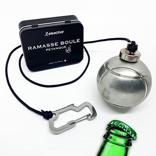 Eleactive Magnetic Boules Petanque Ball Picker Accessory For Amateurs and Competition Ultra-powerful neodymium magnet Bottle opener and integrated carabiner