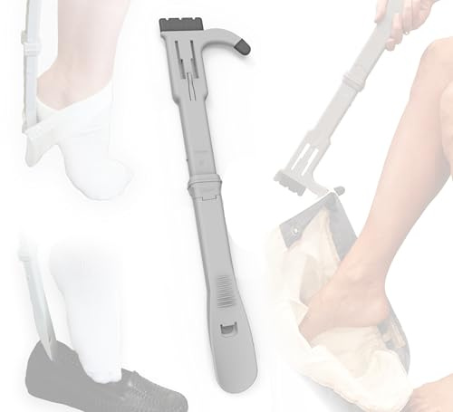 Long Handled (26) Shoe Horn and Sock Remover - Large Dressing Aid for Seniors, Elderly, Disabled - Sock Otter by Easy To Use Products