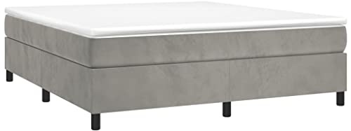 vidaXL Boxspring-sängram ljusgrå 180x200 cm sammet