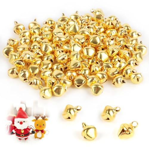 100pcs Campanellini,Campanellini Sonagli，Campanelli Natalizi,Mini Campane，per Matrimonio, Natale, Compleanno, Decorazione Festa di Halloween, Creazione di Gioielli, Accessori Art Craft