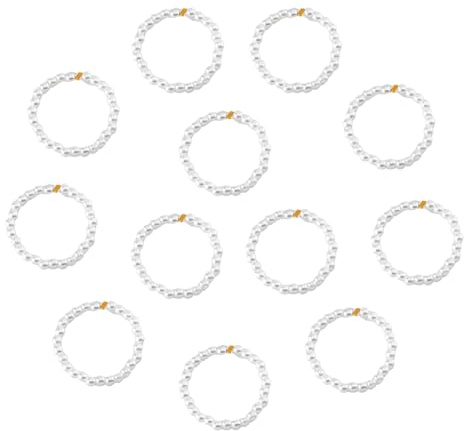 UNICRAFTALE 12 st pärlringar justerbara pärlringar barock ring set söta pärlsmycken uttalande stapelbara ringar eleganta bröllop födelsedag smycken gåvor för kvinnor