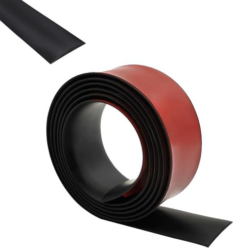 Profilé de Transition Autocollant, 1,5m x 4cm Plinthes de Transition, Plinthes de sol PVC, Revêtement de sol, Bande de Transition de sol, pour Sols de Pièces, Carrelages et Seuils, Noir