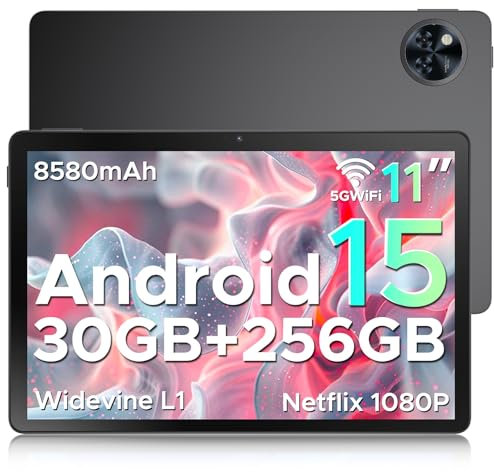 DOOGEE U11 Pro Android 16 Tablet 11 Zoll, 30GB RAM+256GB ROM (2TB TF) 8580mAh, 90Hz Display, Unisoc T7200 Octa Core Tablet PC, 13MP+5MP, 5G WiFi/Widevine L1/ GPS/Face ID/OTG [2025]