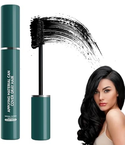 Root Touch-Up Stick – Semi-Permanent Hair Color for Grey Hair, Waterproof & Long Lasting Hair Mascara for Roots, Beard & Sideburns, Easy to Apply with Herbal Formula – 14ml(black)