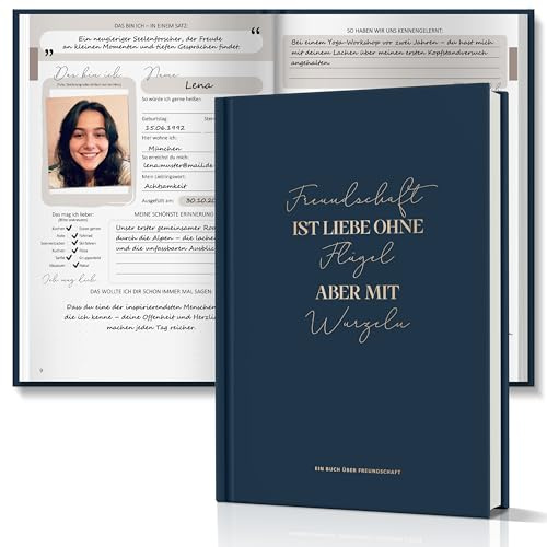 BIROYAL Libro de amigos para adultos para 62 amigos, libro de amistad para adultos con 4 plantillas y 10 páginas comunitarias, libro de amigos para familia, colegas, álbum de poesía para rellenar