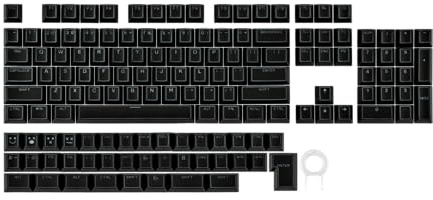 EPOMAKER Glintrix PBT Shine Through Keycaps, Arris & Keys Backlit, Double Shot, Cherry Profile, 60/75/96/Full Size, Custom Keyboard Keycaps Set for Mechanical Gaming Keyboard (Black)