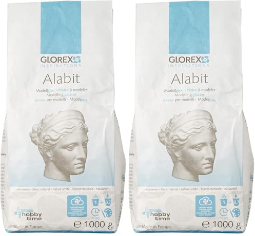 Glorex, Alabit de modelar, blanco, 7 x 10 x 22 cm (Paquete de 2)