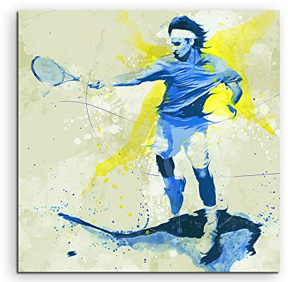 Paul Sinus Art Tennis IV 60x60cm SPORTBILDER Splash Art Wandbild Aquarell Art