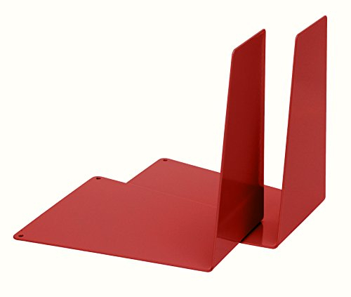 ALCO-Albert 4304-12 - Fermalibri in metallo, 120 x 140 x 145 mm, a forma di cuneo, 1 paio, rosso