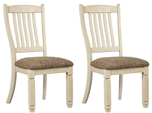 Signature Design by Ashley Bolanburg 20 Upholstered Dining Room Chair, Set of 2, Antique White