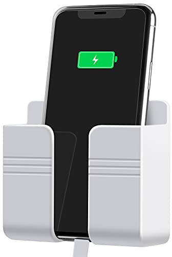 CEI&BPY Wall Mount Phone Holder, Phone Stand with Self Adhesive. Phone Holder for Shower, Charging and RV for iPhone and Android (White)