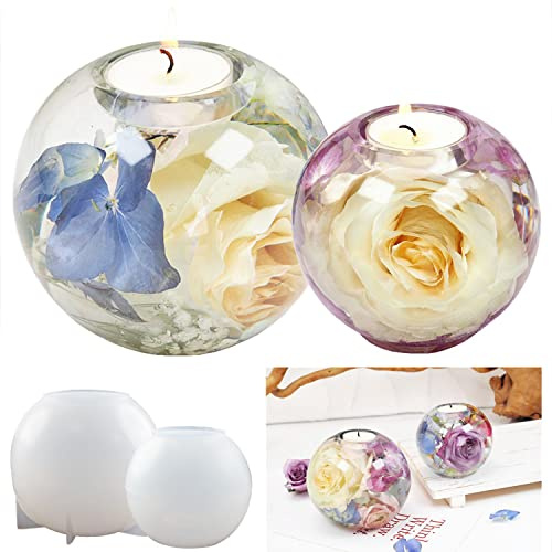 Moule Bougie，Moule Silicone resine epoxy, Resine epoxy Moulage, 2 pièces, Moulle resine epoxy, moule silicone bougie pour DIY, Cristal Chandelier Bougeoir