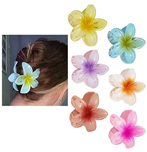 Yocuzee 6 Stück Blumen Haarspangen, niedliche Acryl-Haarklammern für Frauen, große Haarklammer für dickes Haar, starker Halt, Haarspange für Frauen, Mädchen, Geschenke