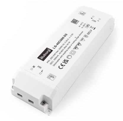 illuburg Transformador LED Regulable TRIAC 500mA Corriente Constante 20W - 40W LED Alimentador Fuente de Alimentación