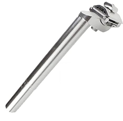 Herklotzn Tige de selle de 27,2 mm en alliage d'aluminium avec collier de serrage pour de montagne et route 27,2 x 300 mm Argenté