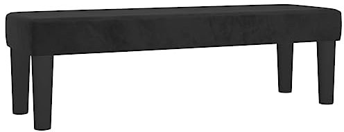 vidaXL Banc Ottoman Banquette Rembourré Banc de Lit Banc d'Entrée Chambre à Coucher Salon Couloir Intérieur Noir 100x30x30 cm Velours
